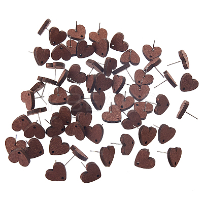 60Pcs Wood Stud Earrings Finding EJEW-FI0003-33A-1