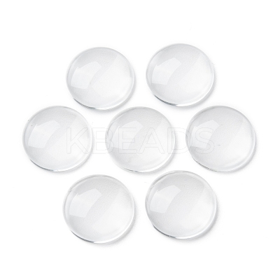 Transparent Glass Cabochons GGLA-R026-18mm-1