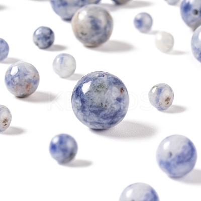 340Pcs 4 Sizes Natural Blue Spot Jasper Beads G-LS0001-17-1
