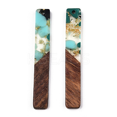 Transparent Resin & Walnut Wood Big Pendants RESI-TAC0017-70-A02-1