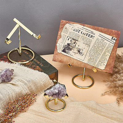 3Pcs 3 Styles Iron Crystal Mineral Display Holder ODIS-PH0002-06-1