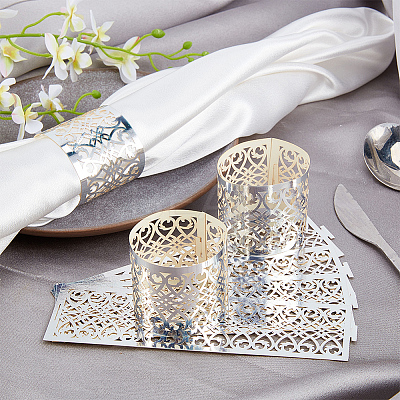 Metallic Paper Napkin Rings AJEW-WH0270-56A-1