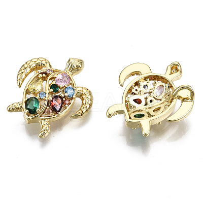 Hollow Brass Micro Pave Colorful Cubic Zirconia Pendants ZIRC-S067-085-NF-1