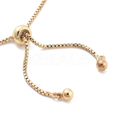 Brass Pave Clear Cubic Zirconia Square Box Chain Slider Bracelets BJEW-YWC0002-10A-G-1
