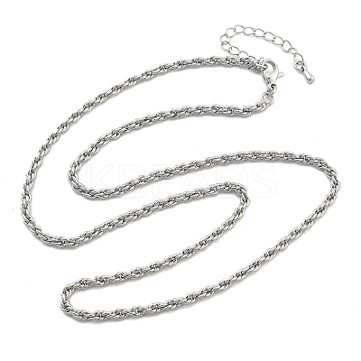 3mm Brass Rope Chain Necklaces for Men Women NJEW-G160-10P-1