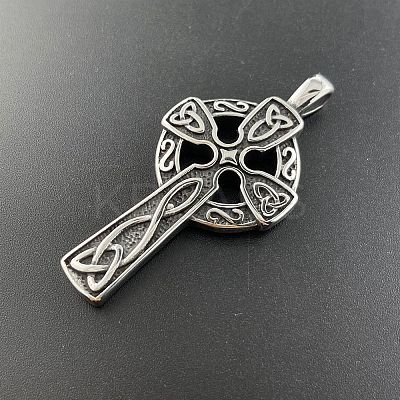 304 Stainless Steel Viking Cross Pendant Necklaces Vintage Punk Personalized Jewelry DA3214-1