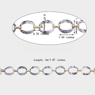 Handmade Imitation Gemstone Style Link Chains AJEW-J034-01D-1