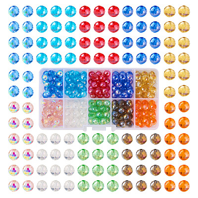 200Pcs 10 Color Electroplate Glass Bead Strands EGLA-KS0001-02-1