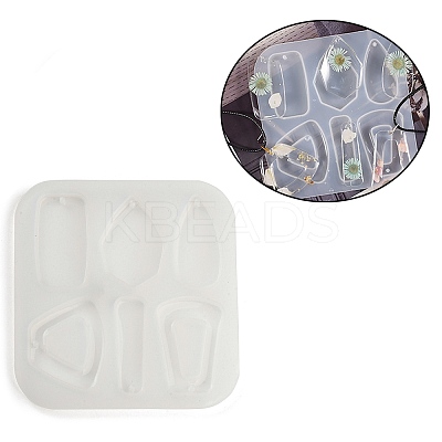 Trapezoid Rectangle Teardrop DIY Pendant Silicone Molds DIY-E072-04F-1