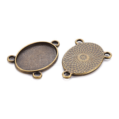 Tibetan Style Alloy Cabochon Connector Settings S-TIBE-Q079-18x25-AB-1
