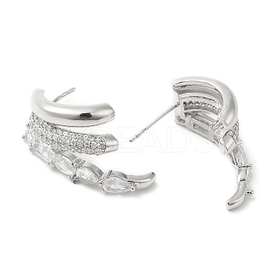 Crystal Rhinestone Claw Stud Earrings EJEW-D059-04P-01-1