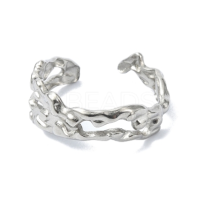 304 Stainless Steel Cuff Rings LS-RJEW-M019-58P-1