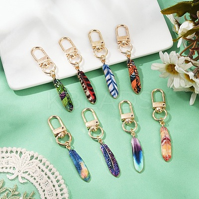 8Pcs 8 Styles Alloy Enamel Pendants Decorations KEYC-YW00183-1