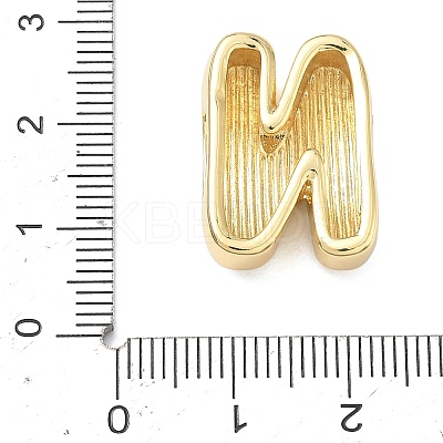 Brass Initial Beads KK-B167-27G-01N-1