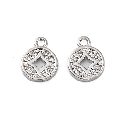 Brass Micro Pave Cubic Zirconia Pendants KK-P289-01P-1