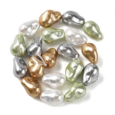 Electroplated Glass Beads Strands GL-CBA89C7-01B-1
