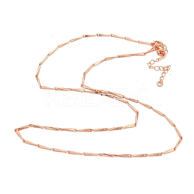 Brass Bar Link Chain Necklaces Making with Clasp KK-L209-034A-RG-1