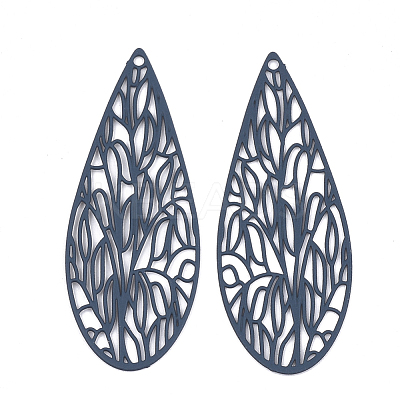 430 Stainless Steel Filigree Pendants X-STAS-S108-11B-1