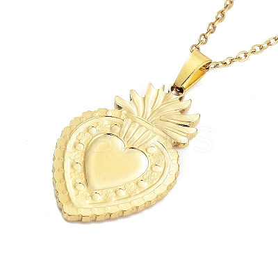 Sacred Heart 304 Stainless Steel Pendant Necklaces NJEW-G083-02B-G-1
