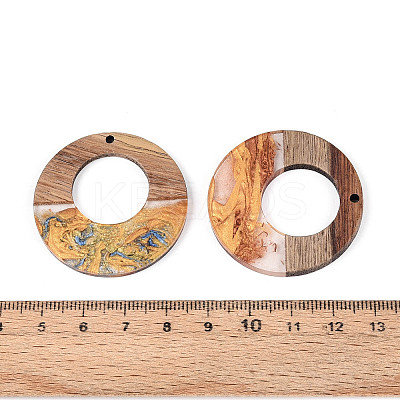Opaque Resin & Walnut Wood Pendants RESI-T060-51M-1