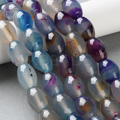 Natural Agate(Dyed & Heated) Beads Strands G-M446-D01-01B-1