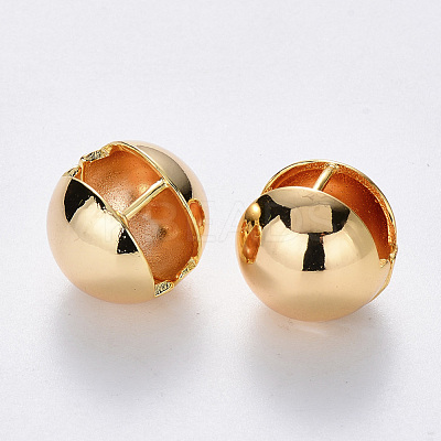 Brass Ball Clip-on Earrings KK-T049-22G-NF-1