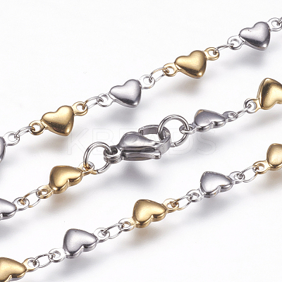 304 Stainless Steel Chain Necklaces STAS-P164-21GP-1