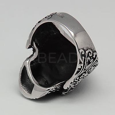 Personalized Retro Halloween Jewelry Sugar Skull Rings for Men RJEW-F006-163-1