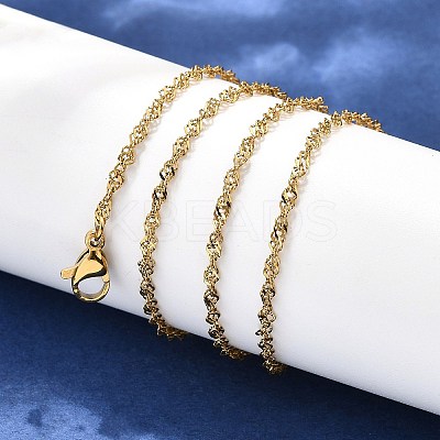 304 Stainless Steel Chain Necklaces MAK-N016-15G-1