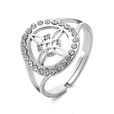 201 Stainless Steel Cuff Rings for Women RJEW-S395-03P-1-1