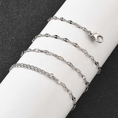 Brass Dapped Chains Necklaces for Women NJEW-D302-23P-1