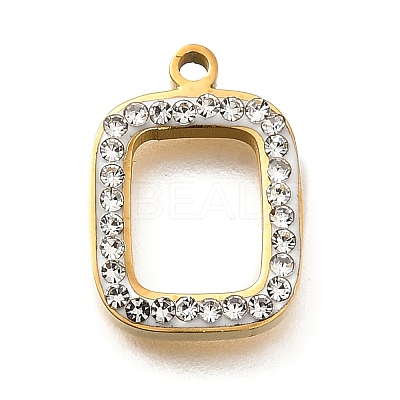 304 Stainless Steel Square Pendants STAS-Q348-13B-G-1