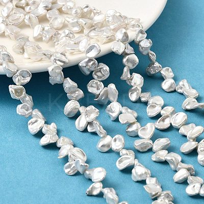 Natural Baroque Keshi Pearl Beads Strands PEAR-B004-07B-01B-1