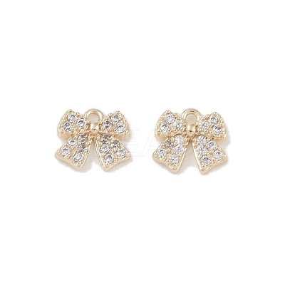 Brass Micro Pave Clear Cubic Zirconia Pendants KK-K351-46C-G-1