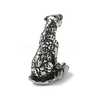 Retro 304 Stainless Steel Leopard Figurines STAS-G331-08AS-1