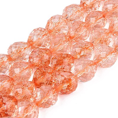 Crackle Transparent Glass Beads Strands GLAA-N068-04A-10-1