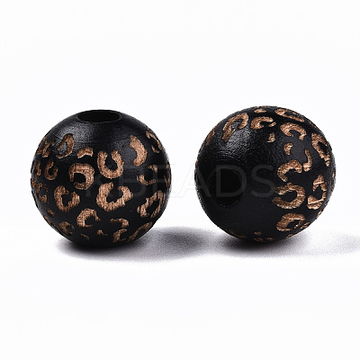 Painted Natural Wood Beads WOOD-T021-53B-M-1