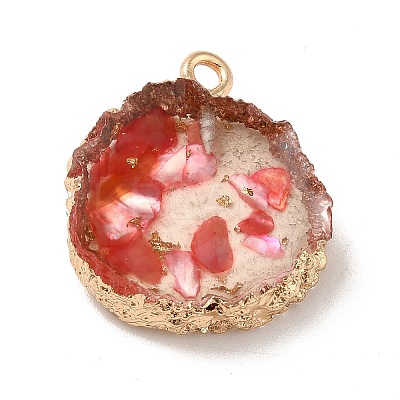 Transparent Resin Pendants CRES-F022-03B-1
