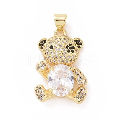 Brass Cubic Zirconia Pendants ZIRC-K089-13G-06-1