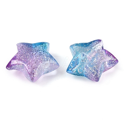 Gradient Color Transparrent Acrylic European Beads OACR-P024-03-02-1