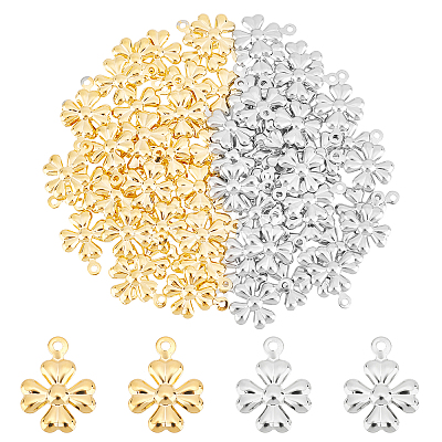 80Pcs 2 Colors 304 Stainless Steel Pendants STAS-DC0008-88-1