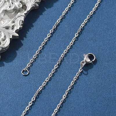 Tarnish Resistant Classic Plain 304 Stainless Steel Mens Womens Cable Chain Necklaces STAS-M174-025P-1