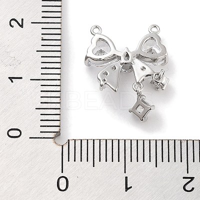 Brass Micro Pave Clear Cubic Zirconia Pendants ZIRC-L104-009P-1