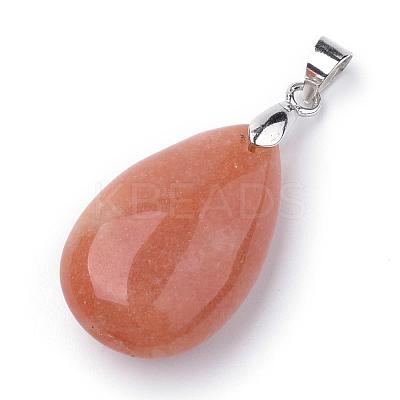 Natural Red Aventurine Pendants G-S243-25-1
