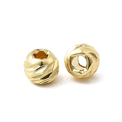 Corrugated Round Brass Beads KK-H520-03A-G-1