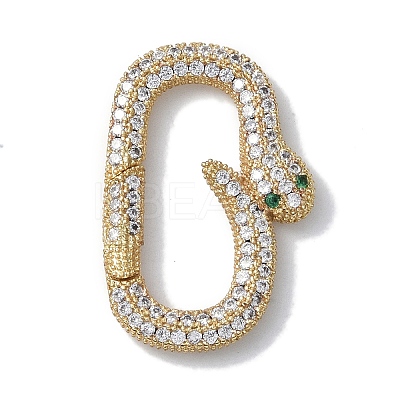Rack Plating Brass Micro Pave Cubic Zirconia Twister Clasps KK-NH0002-18G-01-1