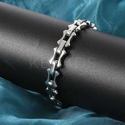 304 Stainless Steel Bone Link Chain Bracelets for Women Men BJEW-F488-65P-1