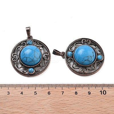 Synthetic Turquoise Pendants G-Q158-03A-R14-1