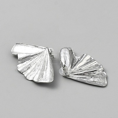 304 Stainless Steel Fan Stud Earrings EJEW-WH0020-50B-1