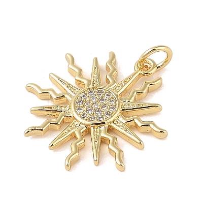 Brass Micro Pave Clear Cubic Zirconia Pendants LS-ZIRC-A013-53G-1